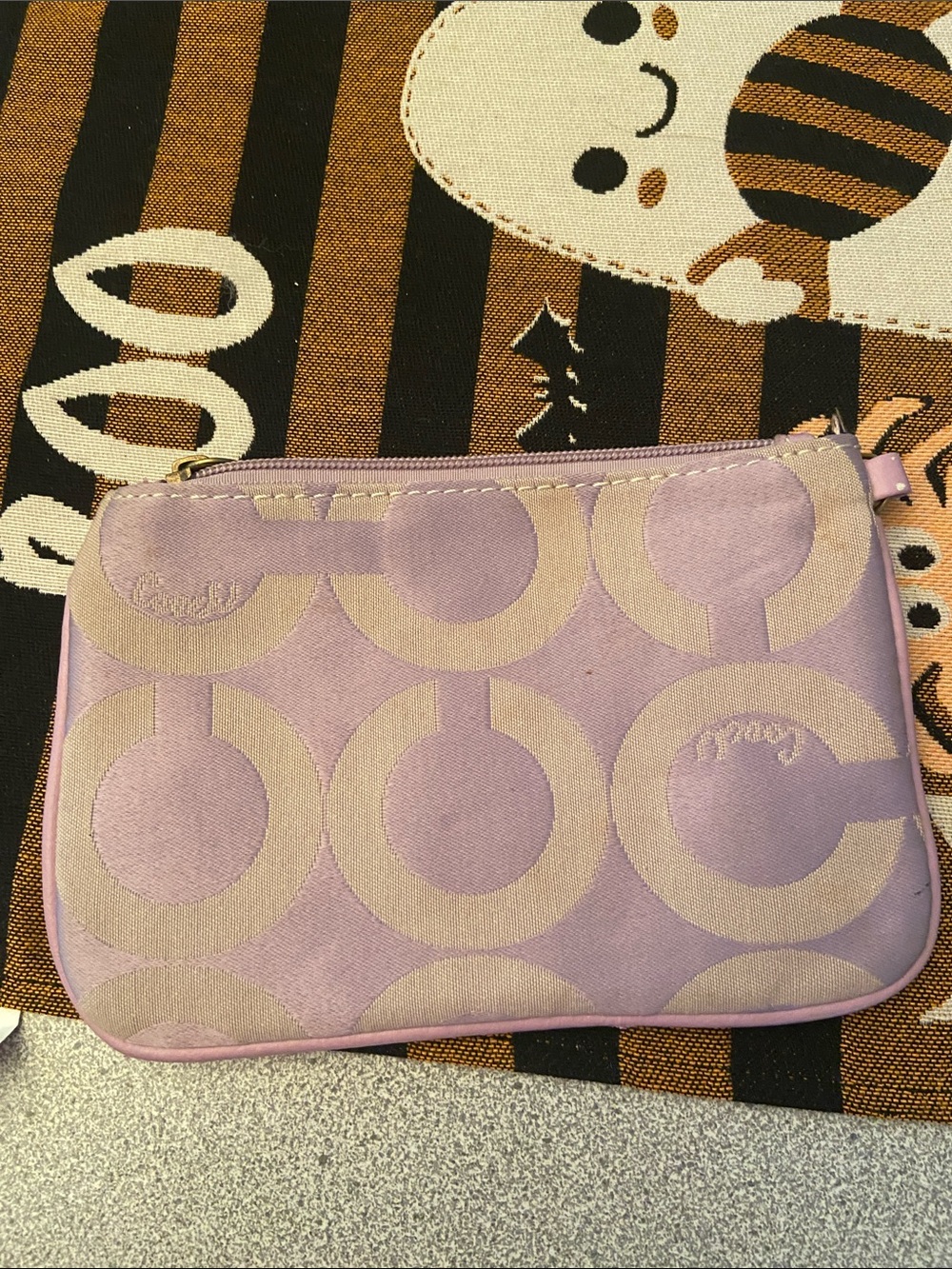 Coach Lavender Signature Canvas makeup case